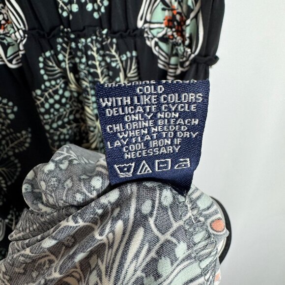 Vintage Y2K Max Edition Black Kaleidoscope Print Baby Doll Dress V Neck Stretchy - Picture 8 of 9